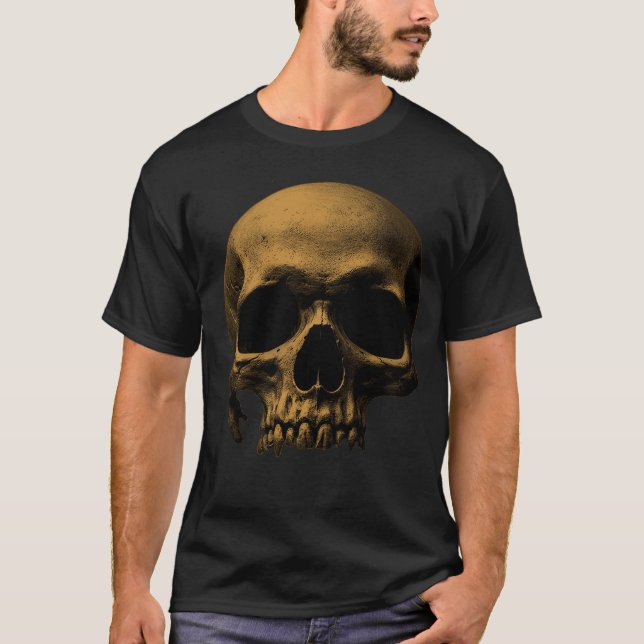 Golden Goth Skull T Shirt (Framsida)