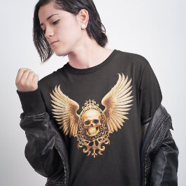Golden Gothic Skull Sigil of Ascension T Shirt