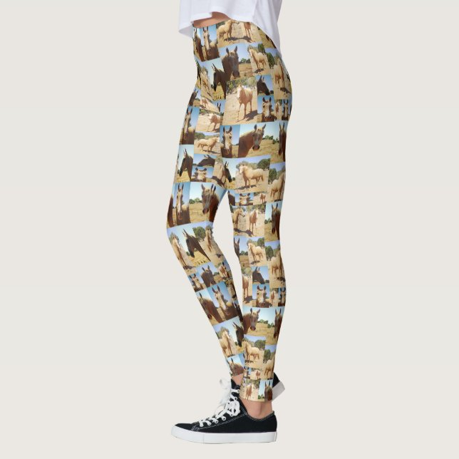 **"Golden Grace: A Palomino Photo Collage"** Leggings (Vänster)