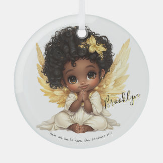 Golden Grace: A Prayerful Angel Child Julgransdekoration