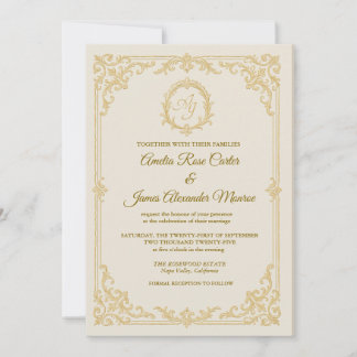 Golden Grace - inbjudan till Elegant Foil Wedding