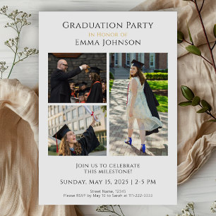 Golden Grad Party Inbjudningar