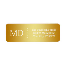 Golden Gradient yta Struktur Returadress Etikett