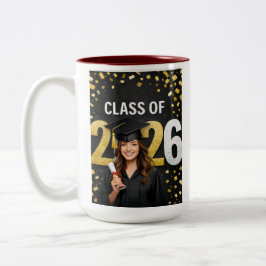 Golden Graduation Celebration Card mug Två-Tonad Mugg