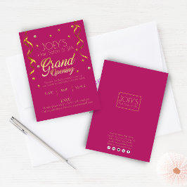 Golden Grand Open Business OSA-inbjudningskort Julkort