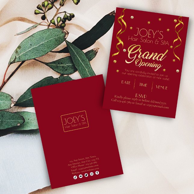 Golden Grand Open Business OSA-inbjudningskort Julkort (Skapare uppladdad)