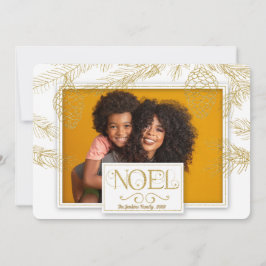 Golden Gräs Noel Botanical Photo Julkort