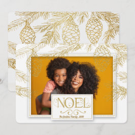 Golden Gräs Noel Botanical Photo Julkort