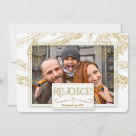 Golden Gräs Rejoice Christian Kor Photo Julkort