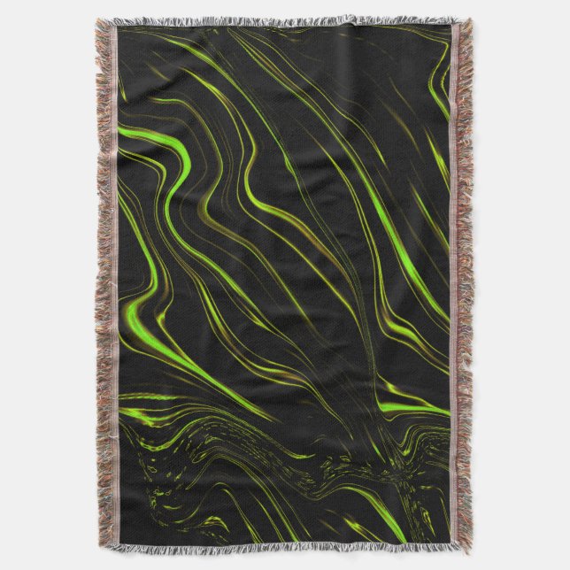 Golden-gräs, vågigt grönt för långa spår på svarta filt (Framsidan Vertikal)