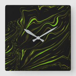 Golden-gräs, vågigt grönt för långa spår på svarta fyrkantig klocka