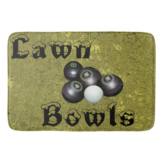Golden Gräsmatta Bowls design, Memory Foam Bathmat Badrumsmatta (Framsidan)