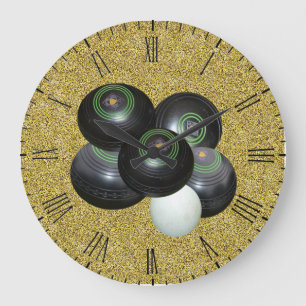 Golden Gräsmatta Bowls, Wall Clock Stor Klocka