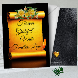 "Golden Gratitude Rulla, A Timless-årsdag" Tack Kort