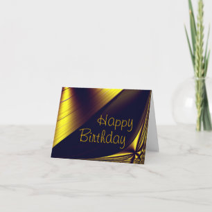 Golden Grattis på födelsedagen Card Kort