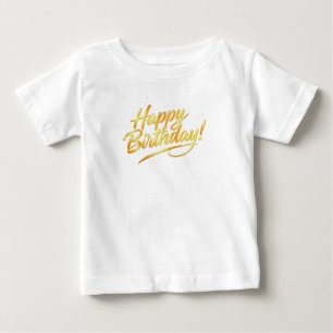 Golden Grattis på födelsedagen Typografi T Shirt