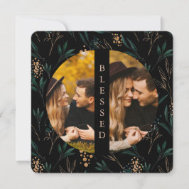 Golden Greenery Bled Two Photo Black Julkort