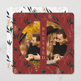 Golden Greenery Bled Two Photo Red Julkort