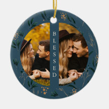 Golden Greenery Blue Blsed Typography Two Photo