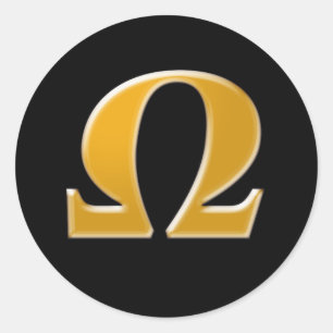 Golden Grekiska Omega - Motståndssymbol Runt Klistermärke