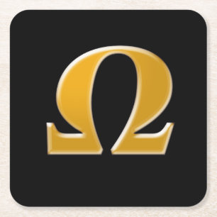 Golden Grekiska Omega - Motståndssymbol Underlägg Papper Kvadrat