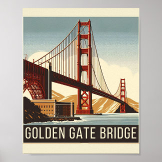 Golden Grind Bridge - A Timless Icon of San Franci Poster