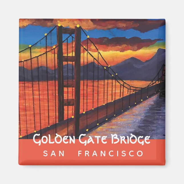 Golden Grind Bridge | Akrylmålning | Magnet (Framsidan)