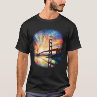 Golden Grind Bridge,Cityscape T Shirt