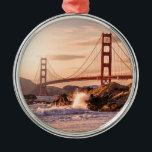 Golden Grind Bridge från Baker Beach Julgransprydnad Metall<br><div class="desc">Det här fotot visar Golden Grind Bridge i San Francisco,  Kalifornien.</div>