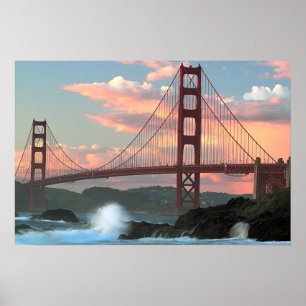 Golden Grind Bridge från Baker Beach Poster