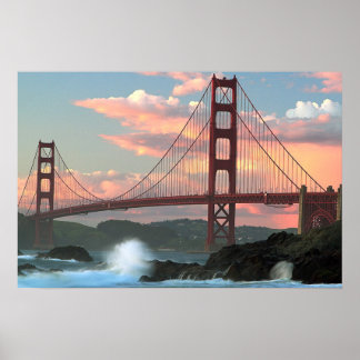 Golden Grind Bridge från Baker Beach Poster
