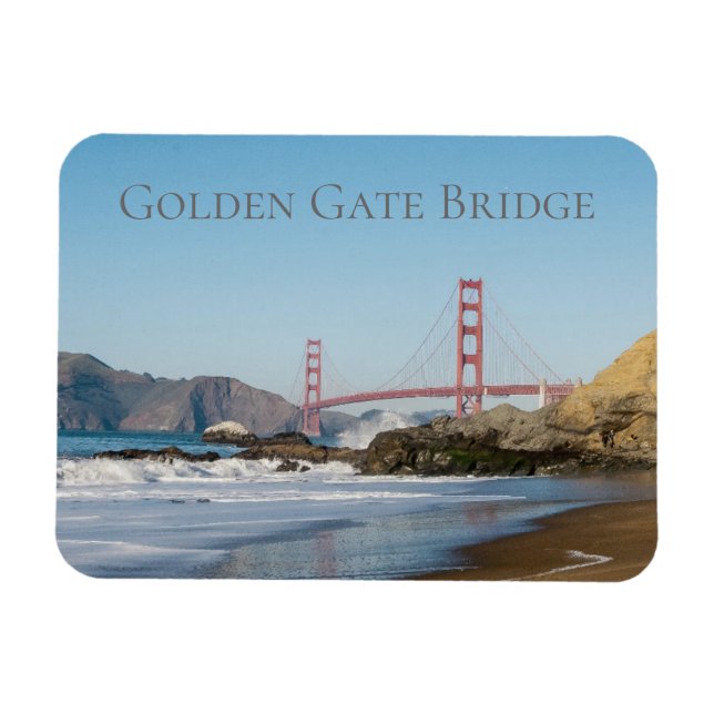 Golden Grind Bridge från Baker Beach, San Francisc Magnet (Horisontell)
