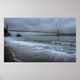 Golden Grind Bridge från Kirby Cove Beach Poster