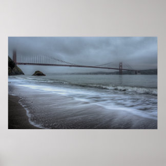 Golden Grind Bridge från Kirby Cove Beach Poster