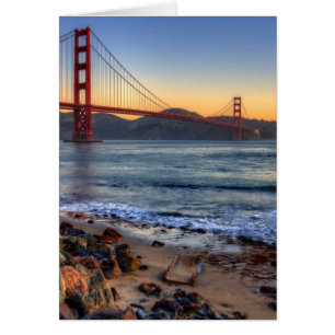 Golden Grind Bridge från San Francisco Bay-banan. Hälsningskort