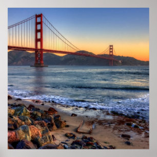 Golden Grind Bridge från San Francisco Bay-banan. Poster