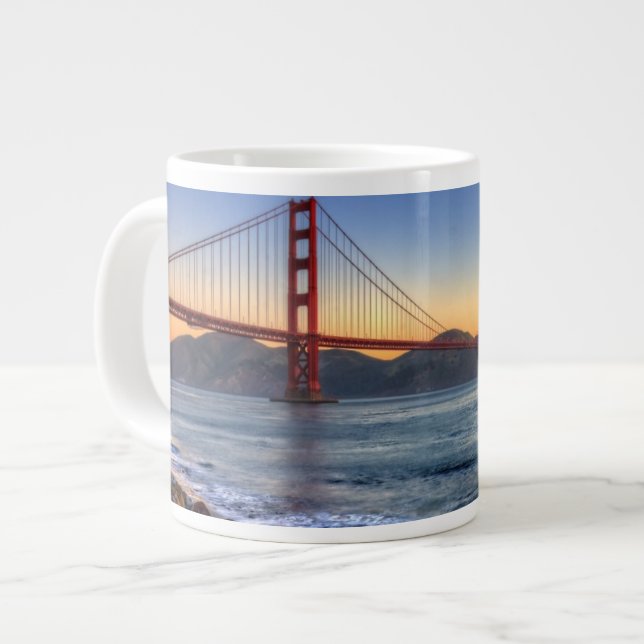 Golden Grind Bridge från San Francisco-buktäckning Jumbo Mugg (Framsida vänster)