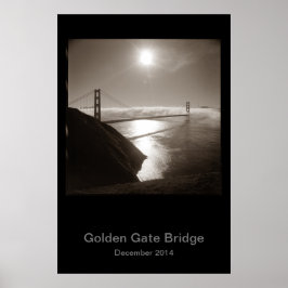 Golden Grind Bridge i Fog #3 Poster