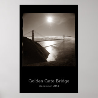 Golden Grind Bridge i Fog #3 Poster