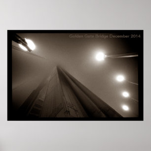 Golden Grind Bridge i Fog #5 Poster