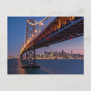 Golden Grind Bridge i natt San Francisco, CA Vykort