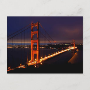 Golden Grind Bridge i natt San Francisco, CA Vykort