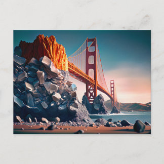 Golden Grind Bridge i San Fran, Digital Art Vykort