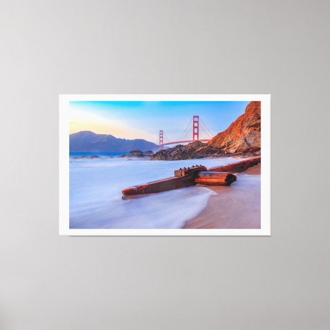 Golden Grind Bridge i San Francisco, Baker Beach Canvastryck (Framsida)