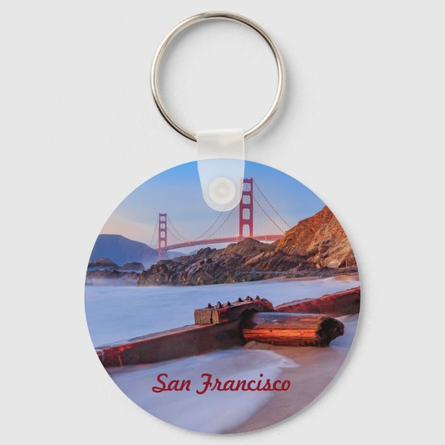 Golden Grind Bridge i San Francisco, Baker Beach Nyckelring (Framsida)