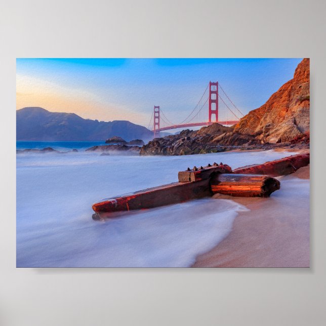 Golden Grind Bridge i San Francisco, Baker Beach Poster (Framsidan)