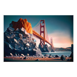 Golden Grind Bridge i San Francisco, Digital Art, Fototryck