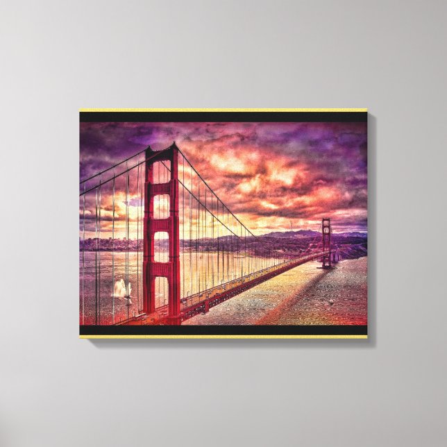 Golden Grind Bridge i San Francisco, Kalifornien. Canvastryck (Framsida)