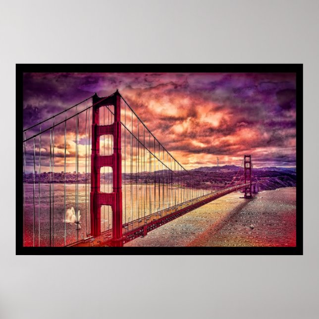 Golden Grind Bridge i San Francisco, Kalifornien. Poster (Framsidan)