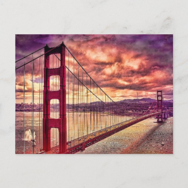 Golden Grind Bridge i San Francisco, Kalifornien. Vykort (Framsida)